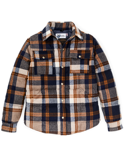 Filson X Crescent Down Works Jacket - Navy Bronze Plaid