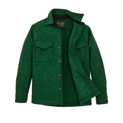 Mackinaw Wool Jac-shirt - Kelly Green / Black Twill