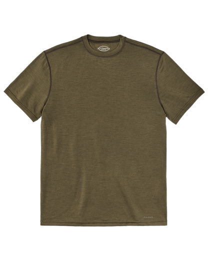 210g Merino Wool Short Sleeve Crewneck T-Shirt - Dark Olive