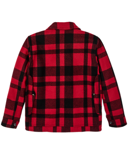 1940s Mackinaw Wool Cruiser Jacket - Red / Black Heritage Plaid