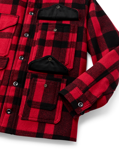 1940s Mackinaw Wool Cruiser Jacket - Red / Black Heritage Plaid