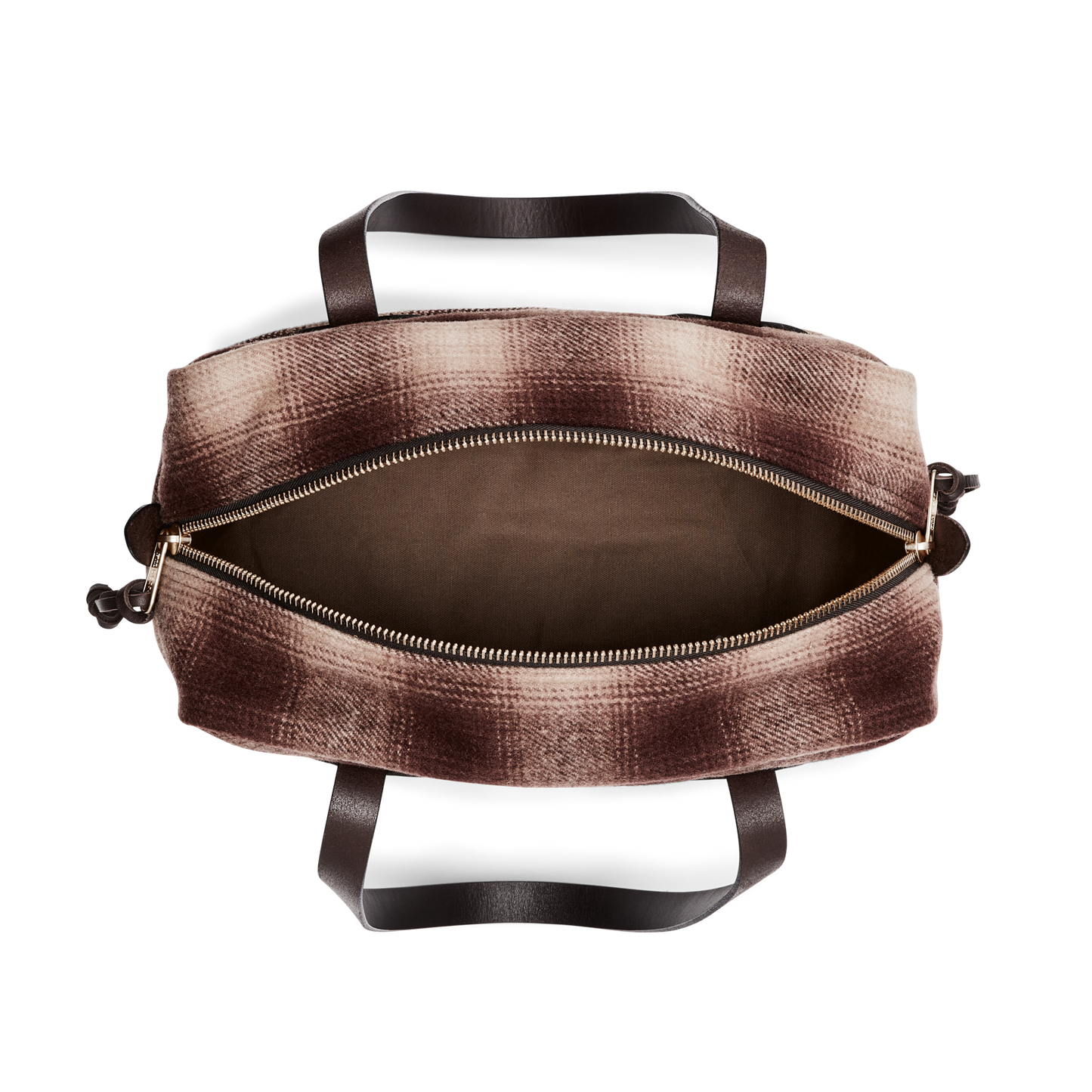 Mackinaw Wool Zipper Tote Bag - Brown / Tan Ombre