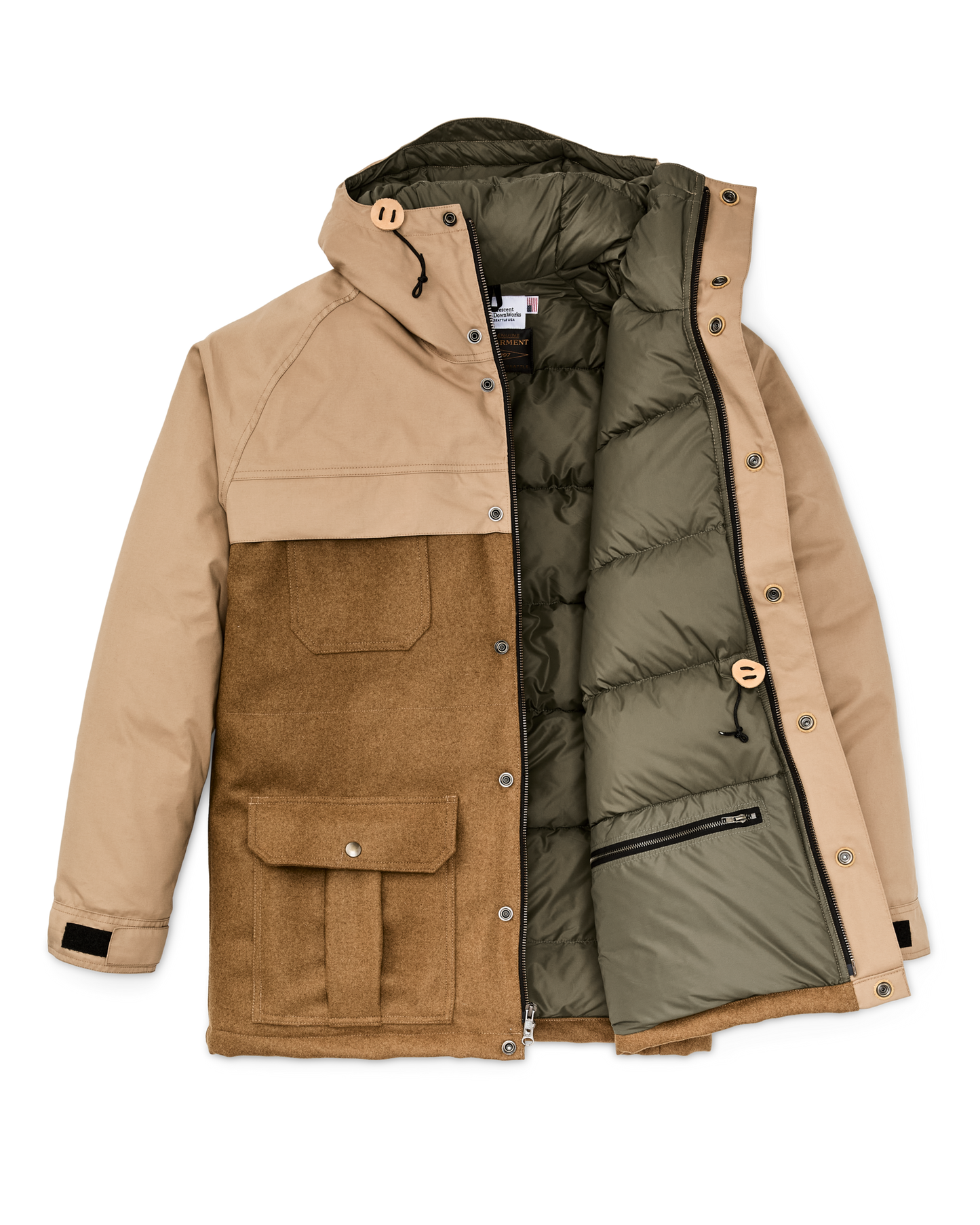Filson X Crescent Down Works Parka - Dark Tan / Tan