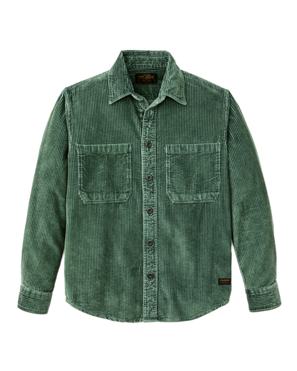 6-wale Corduroy Shirt - Seabed Green