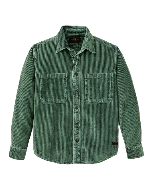 6-wale Corduroy Shirt - Seabed Green