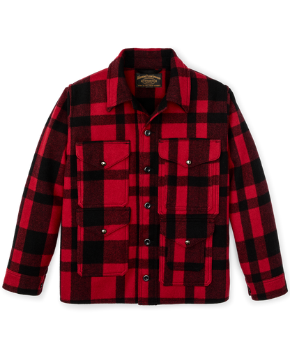 1940s Mackinaw Wool Cruiser Jacket - Red / Black Heritage Plaid