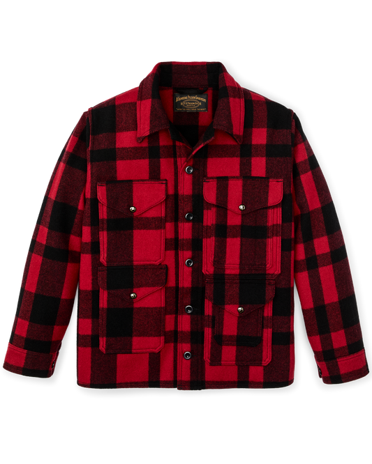 1940s Mackinaw Wool Cruiser Jacket - Red / Black Heritage Plaid
