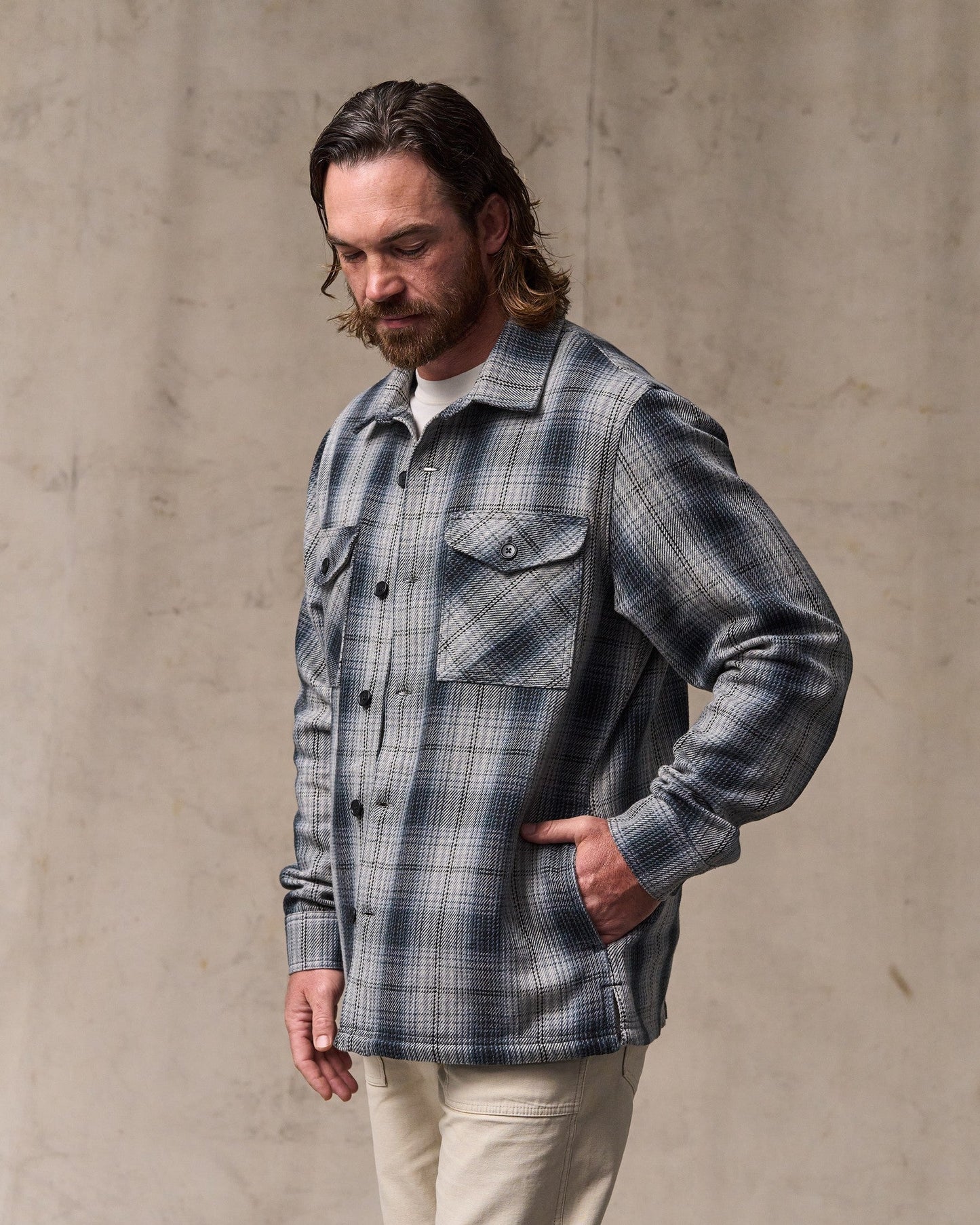 Deer Island Jac-Shirt - Slate / Gray Ombre