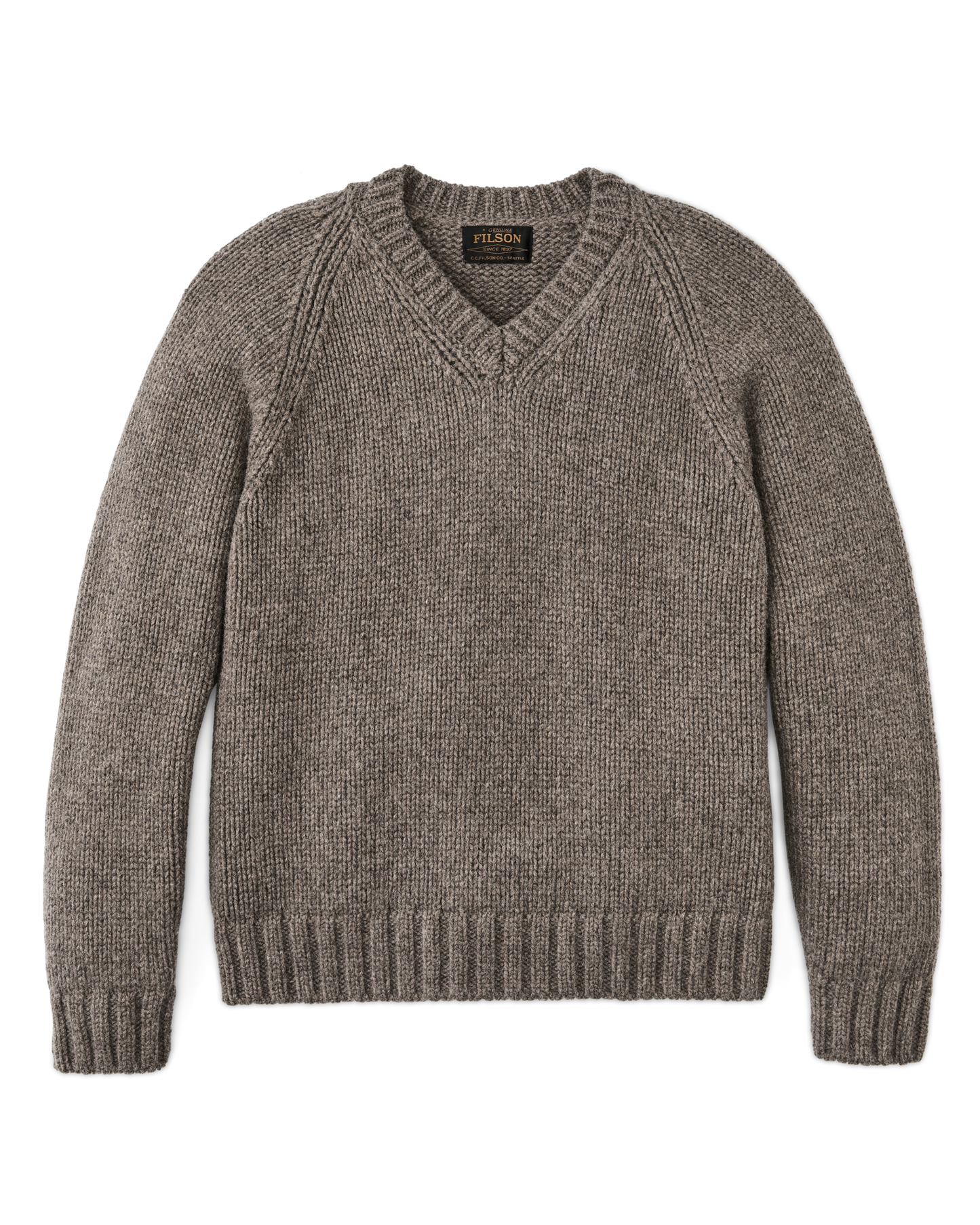 3-gauge Alpaca Blend Sweater - Bark Heather