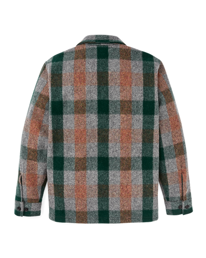 Mackinaw Wool Jac-shirt - Green / Orange / Gray Plaid