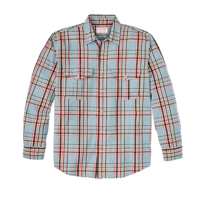 Filson's Washed Feather Cloth Shirt - Light Blue / Red / Natural Plaid