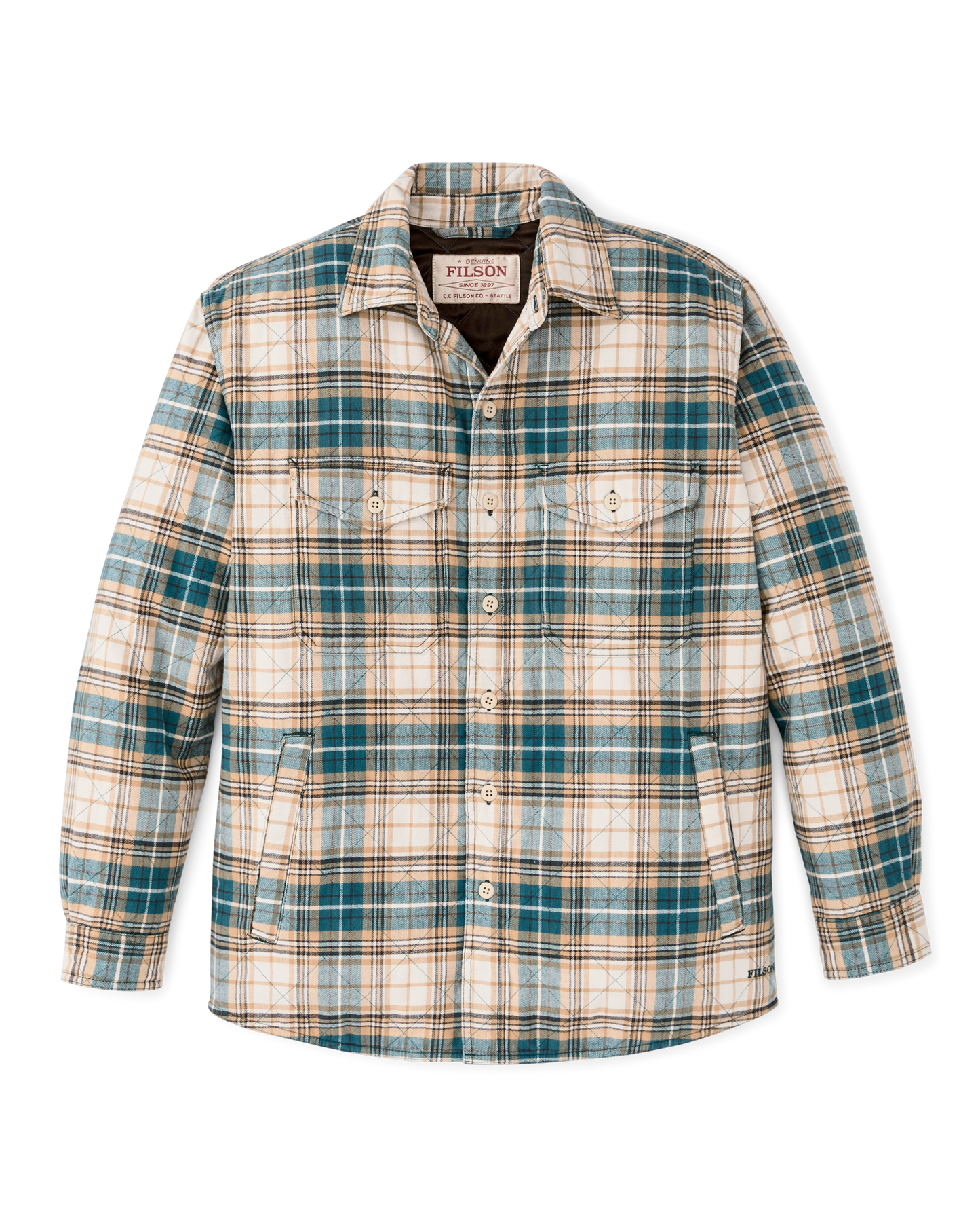 Insulated Flannel Jac-shirt - Teal / Khaki Plaid
