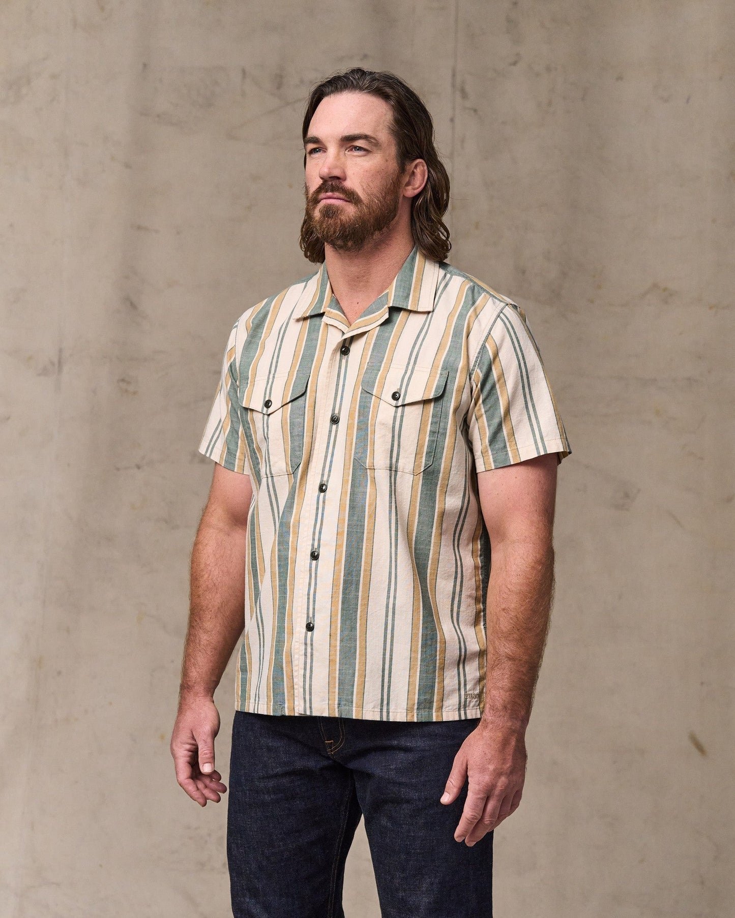 Chambray Camp Shirt - Natural / Khaki