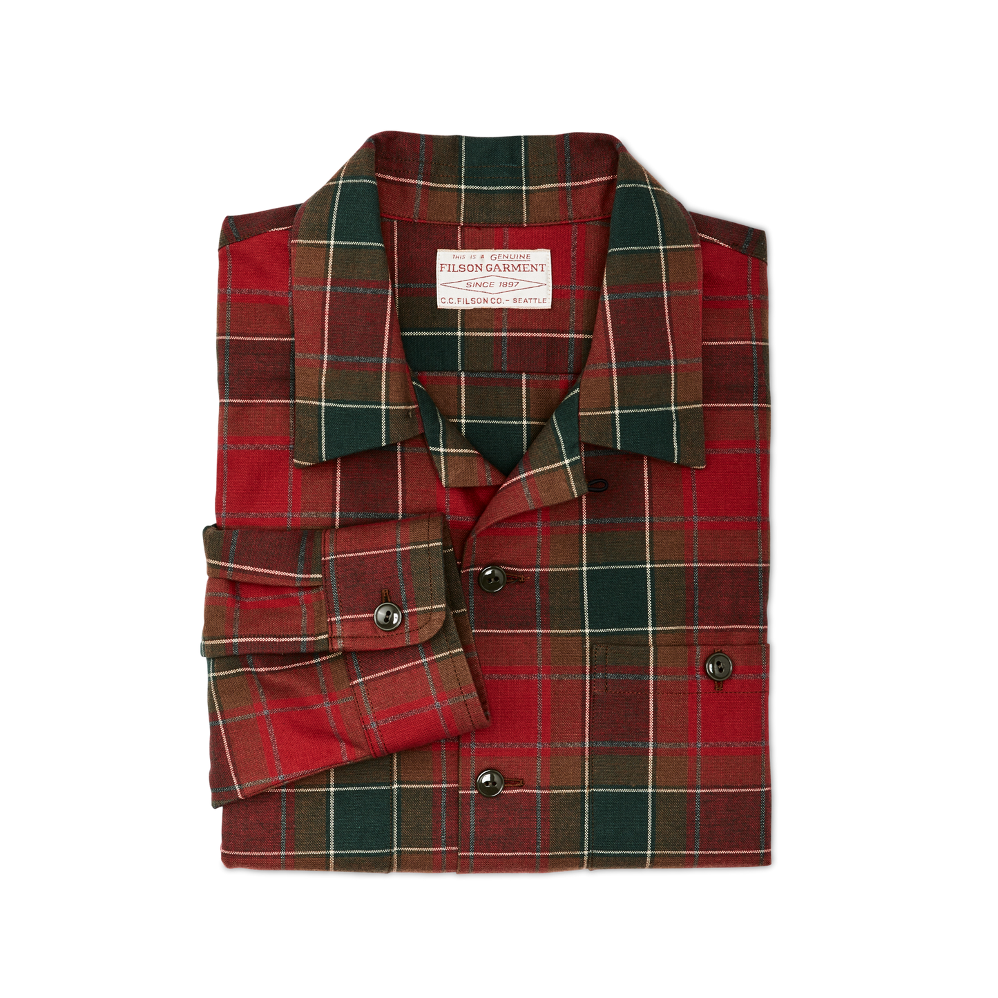 Elk Heights Camp Shirt - Sycamore Green / Red Plaid