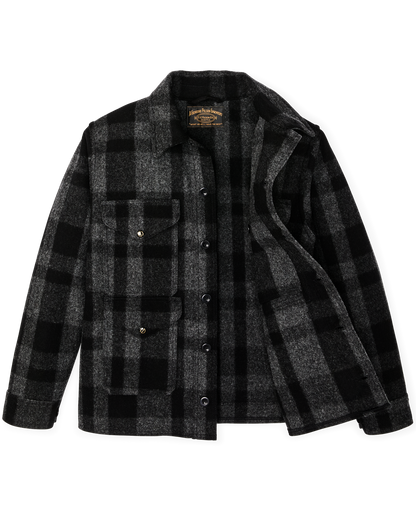 1940s Mackinaw Wool Cruiser Jacket - Charcoal / Black Heritage Plaid