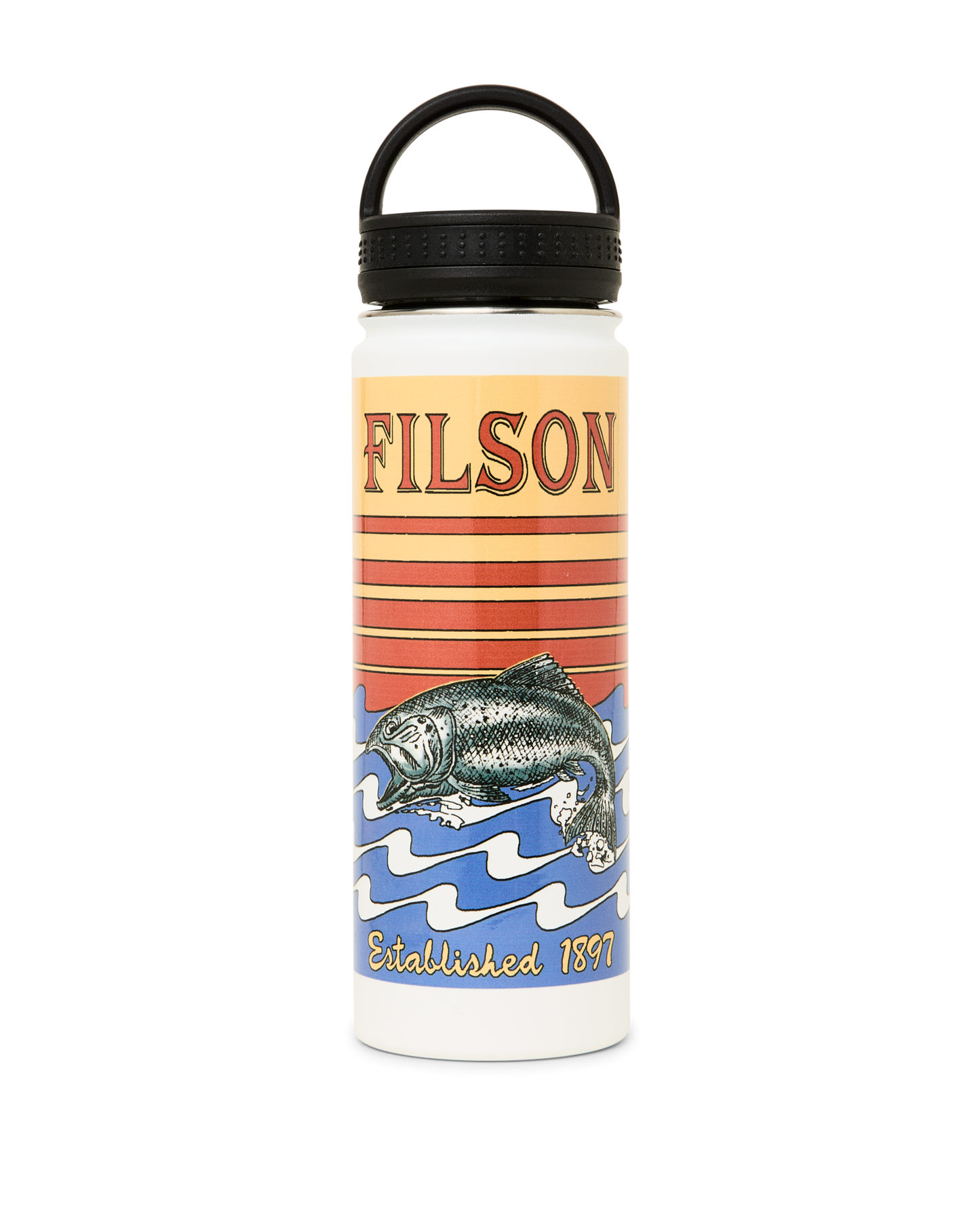 Insulated Water Bottle - White / Dusk Fish