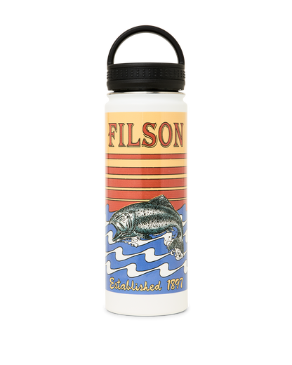 Insulated Water Bottle - White / Dusk Fish