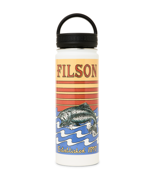 Insulated Water Bottle - White / Dusk Fish