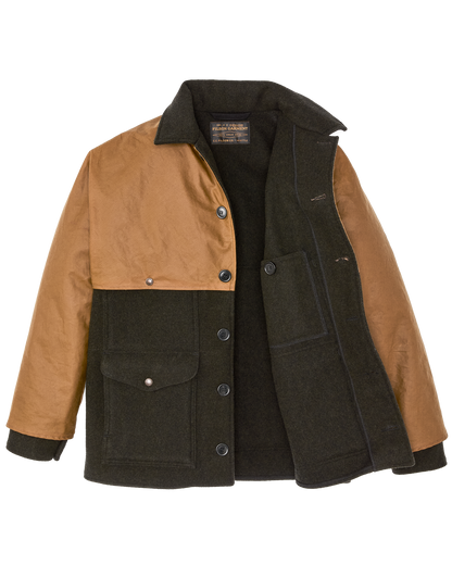 Mackinaw Wool Caped Cruiser Jacket - Peat Black / Dark Tan