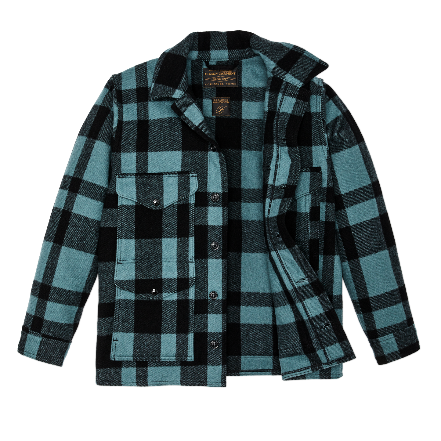 Chris Stapleton Signature Mackinaw Wool Cruiser - Faded Blue / Black Heritage Plaid