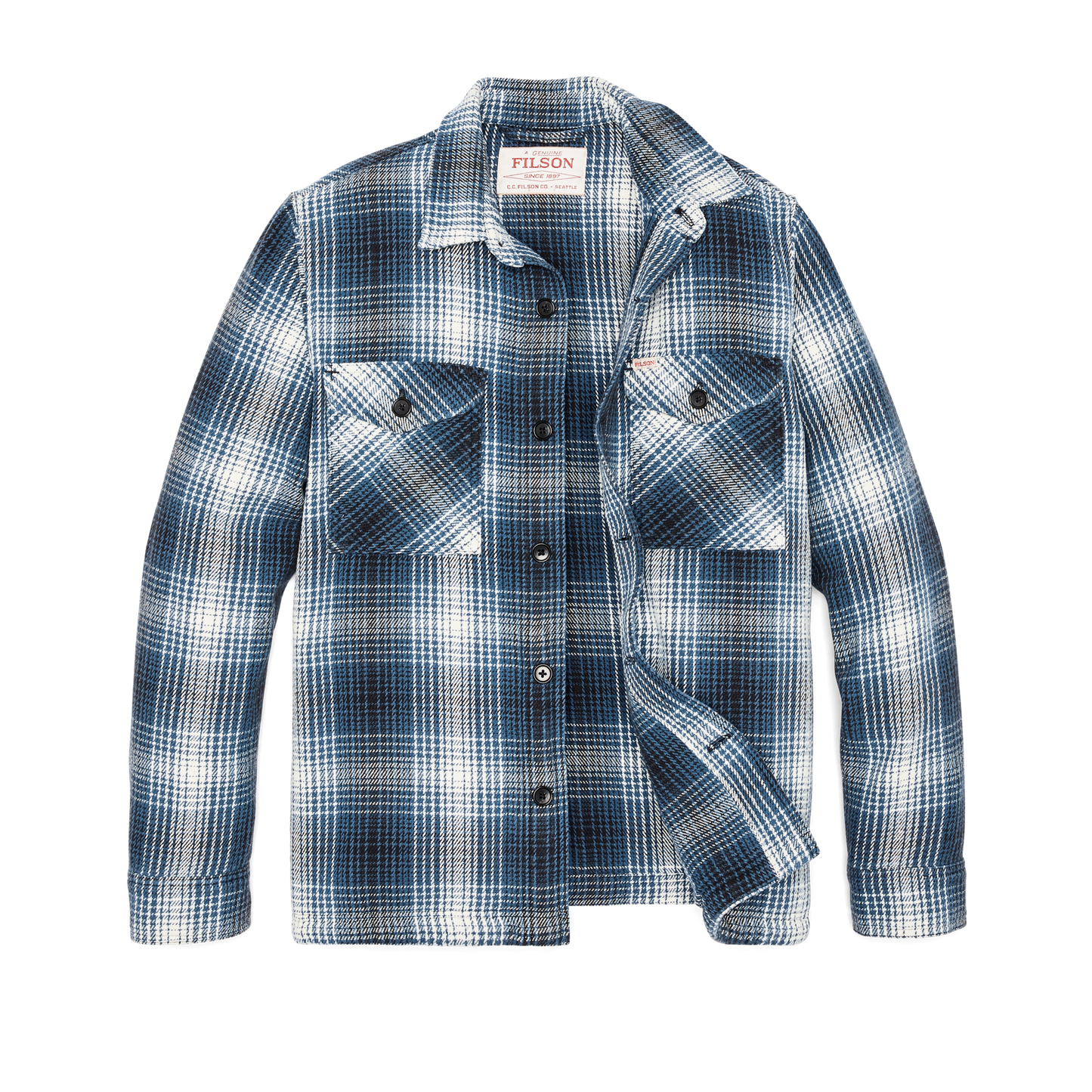 Deer Island Jac-shirt - Cobalt / Natural Shadow Plaid