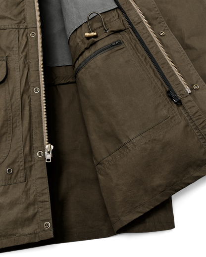 Dry Wax Omak Coat - Burnt Olive