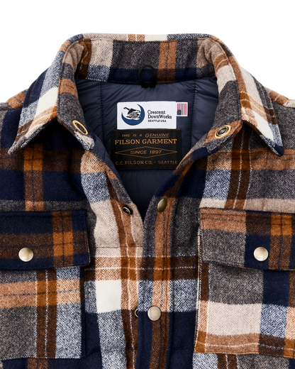 Filson X Crescent Down Works Jacket - Navy Bronze Plaid