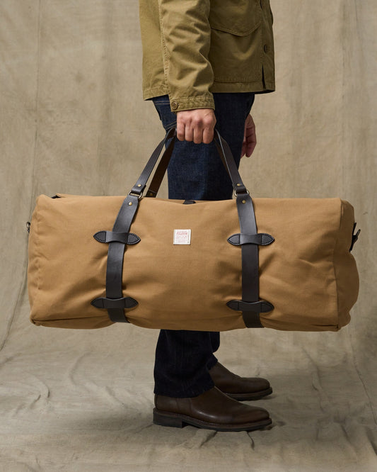 Large Rugged Twill Duffle Bag - Tan