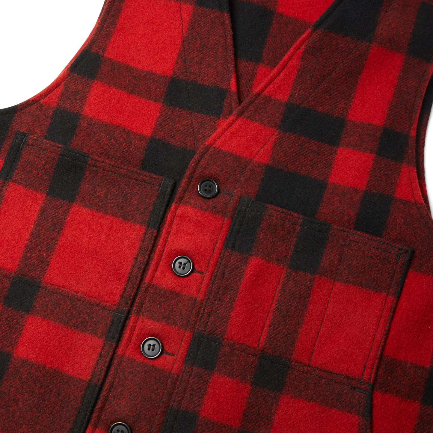 Mackinaw Wool Vest - Red/black Plaid
