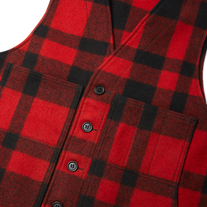 Mackinaw Wool Vest - Red/black Plaid