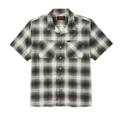 Greenwood Short Sleeve Camp Shirt - Olive / Beige Ombre