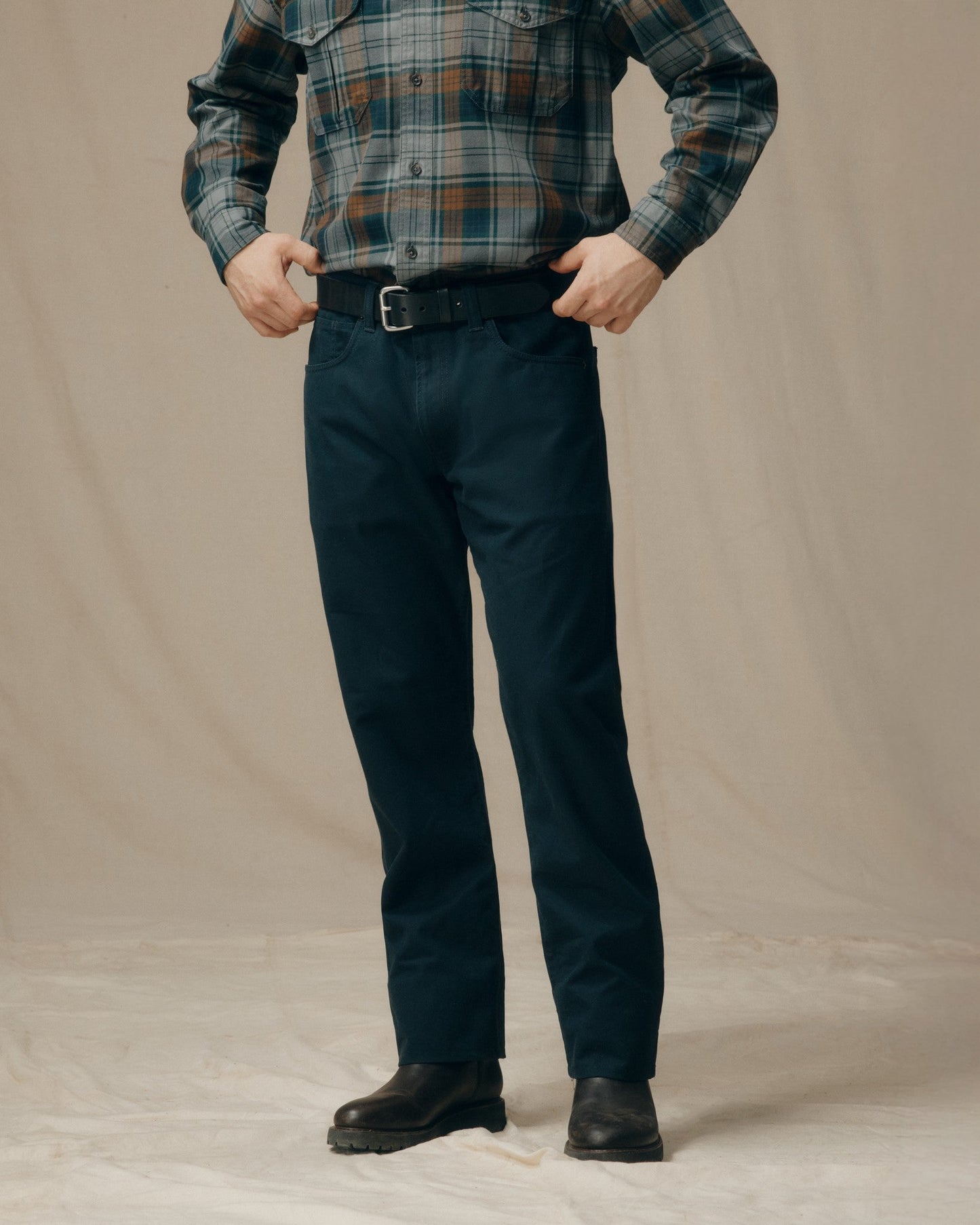 Dry Tin Cloth 5-pocket Pants - Blue Mussel