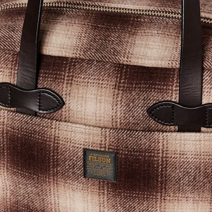 Mackinaw Wool Zipper Tote Bag - Brown / Tan Ombre
