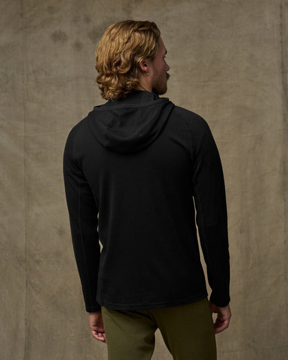 400g Merino Wool Hoodie - Black
