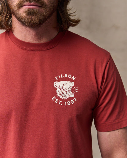 Bear Graphic T-Shirt - Chili Oil