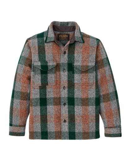 Mackinaw Wool Jac-shirt - Green / Orange / Gray Plaid