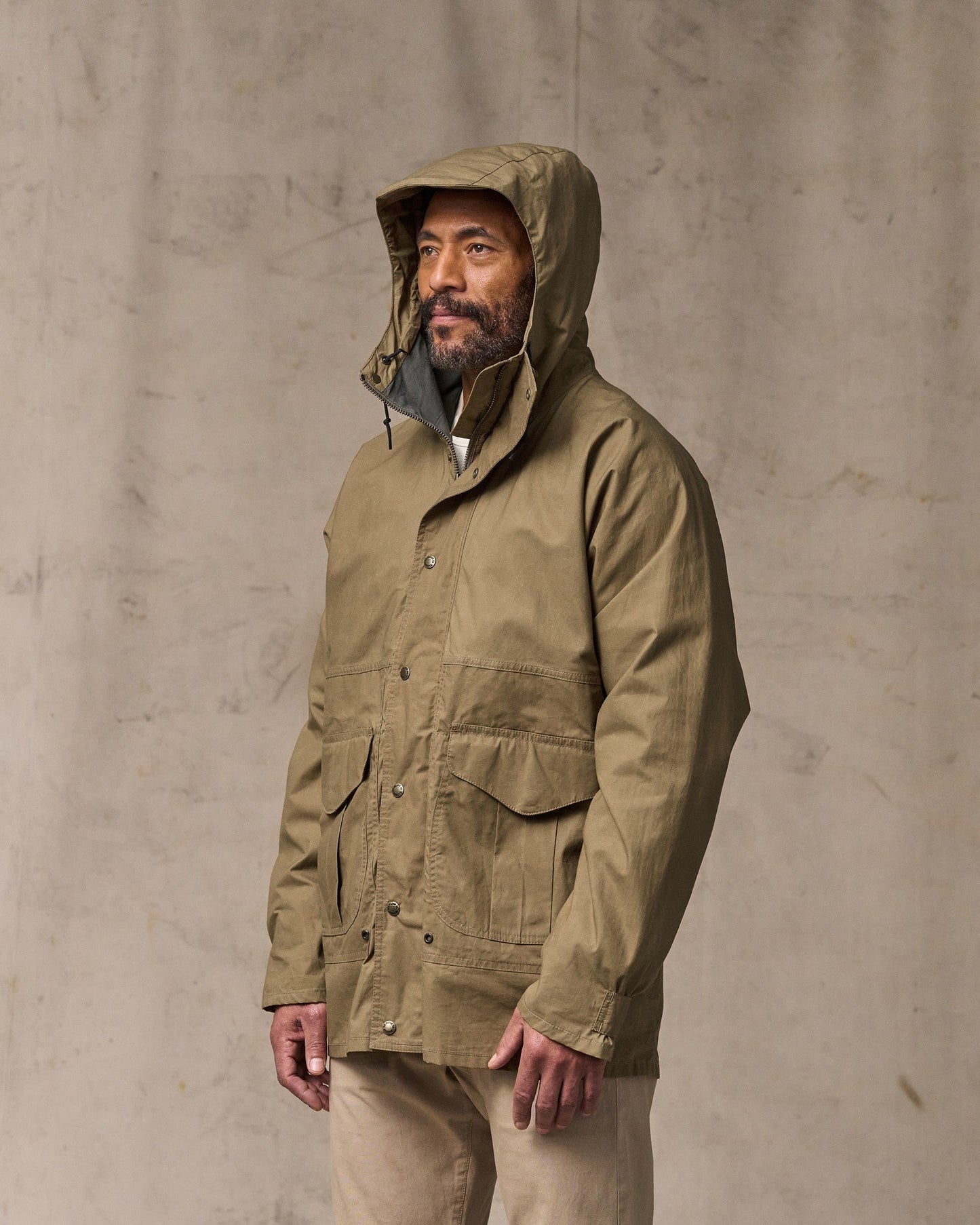 Dry Wax Omak Coat - Dark Beige