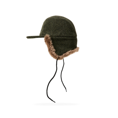 Double Mackinaw Wool Cap - Forest Green / Acorn