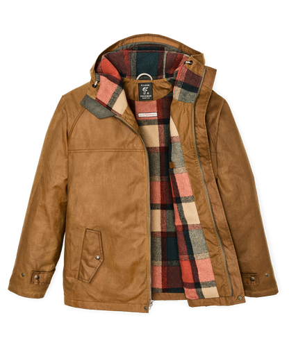 Filson X Freeman Wool Lined Raincoat - Dark Tan / Amber Spruce