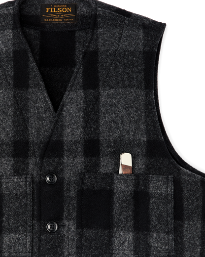 Mackinaw Wool Vest - Charcoal / Black Heritage Plaid