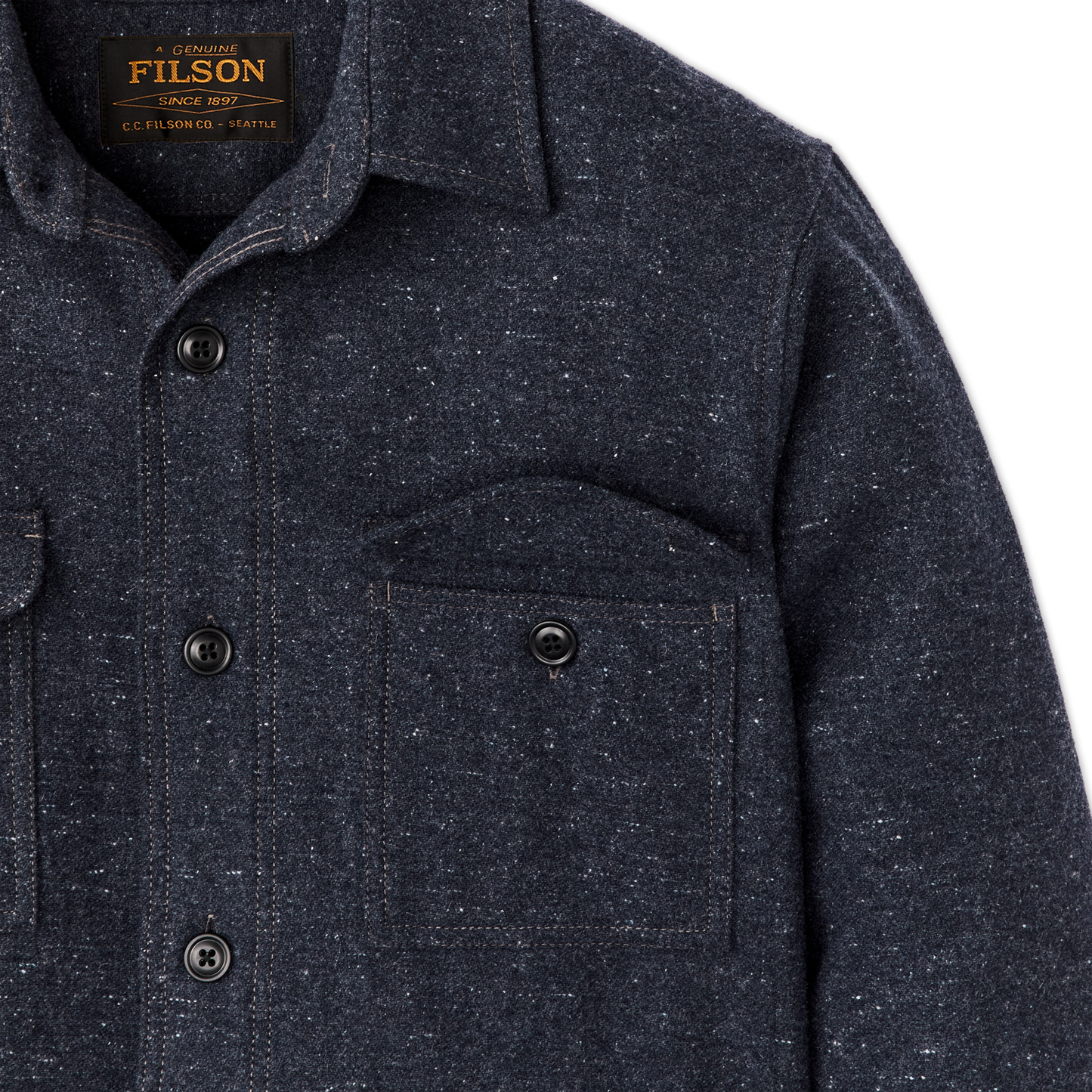 Heathered Wool Jac-shirt - Blue Heather
