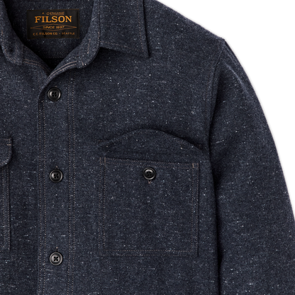 Heathered Wool Jac-shirt - Blue Heather