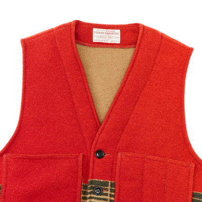 Jacquard Wool Vest - Red / Khaki / Forest Multi