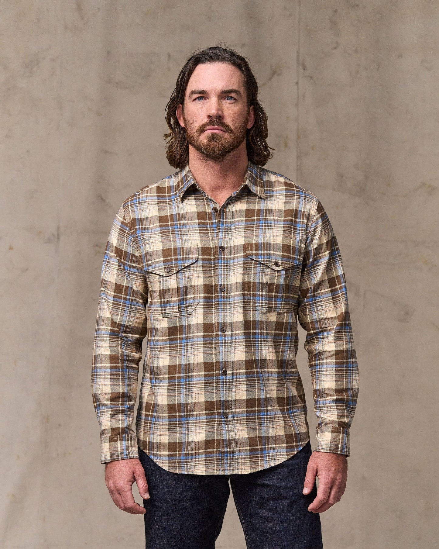 Lightweight Alaskan Guide Shirt - Cream / Blue / Multi Plaid