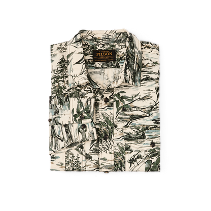 Filson X Housefly Washed Feather Cloth Shirt - Khaki / Scenic