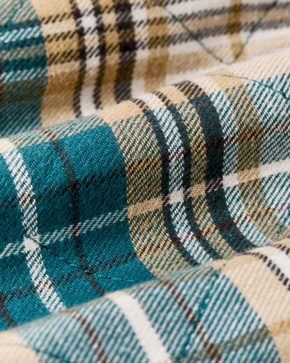 Insulated Flannel Jac-shirt - Teal / Khaki Plaid