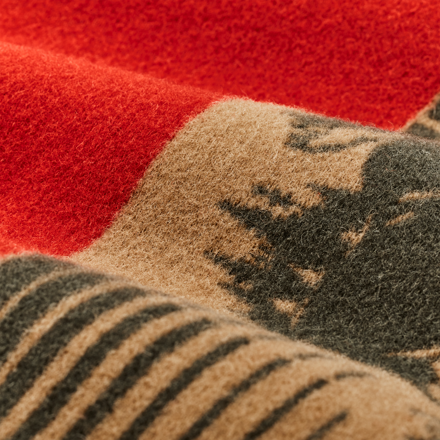 Jacquard Wool Vest - Red / Khaki / Forest Multi