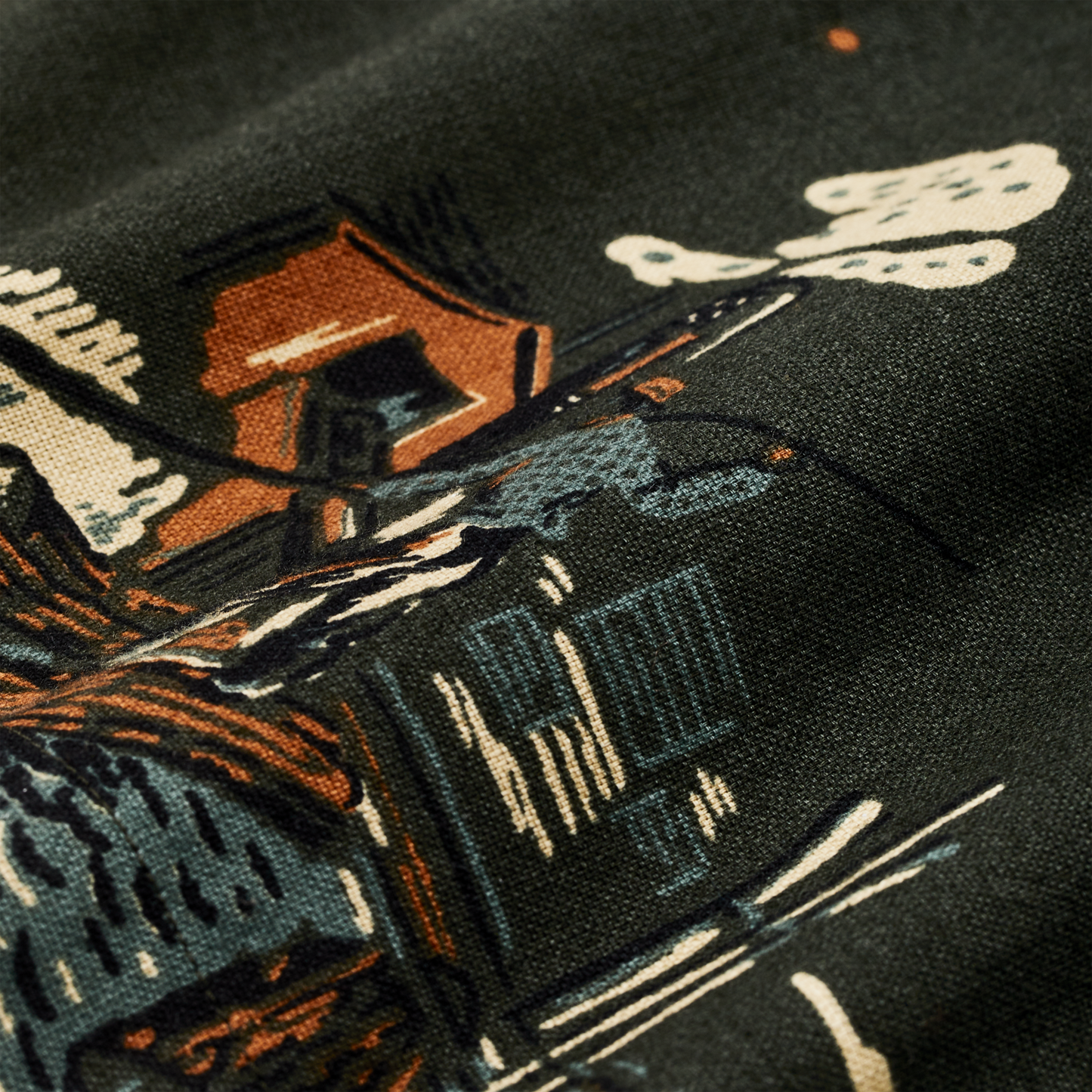 Elk Heights Camp Shirt - Green Northwest Scenic Print