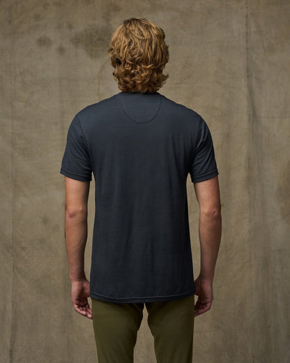 210g Merino Wool Short Sleeve Crewneck T-Shirt - Dark Navy