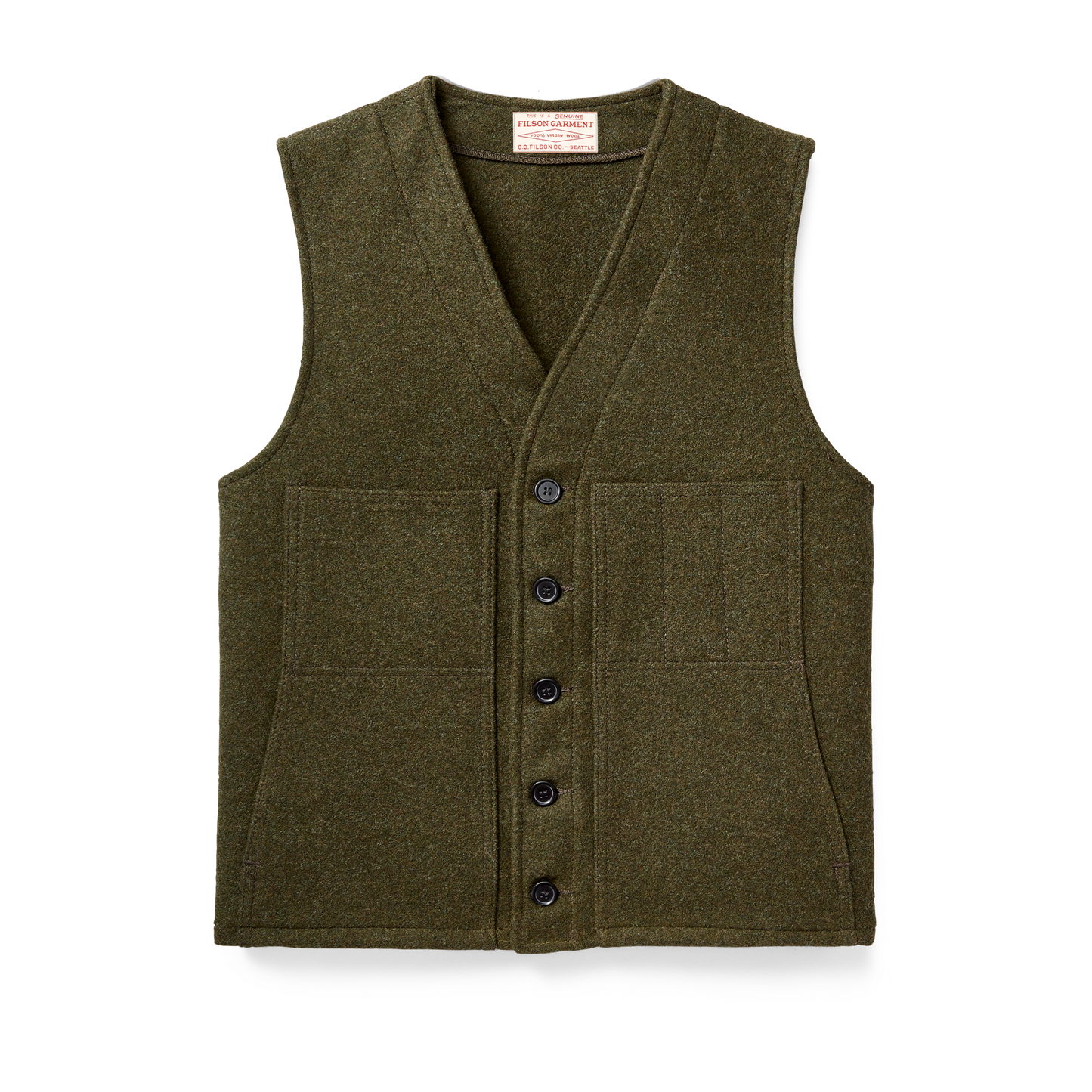 Mackinaw Wool Vest - Forest Green